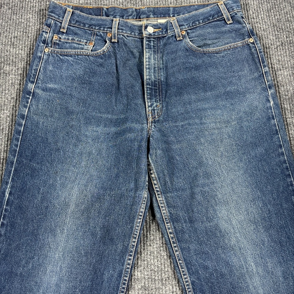 Levi Strauss 550 Relaxed Fit Jeans Men 38x34 Blue Y2K Vintage Black Batwing Tag - Picture 3 of 16